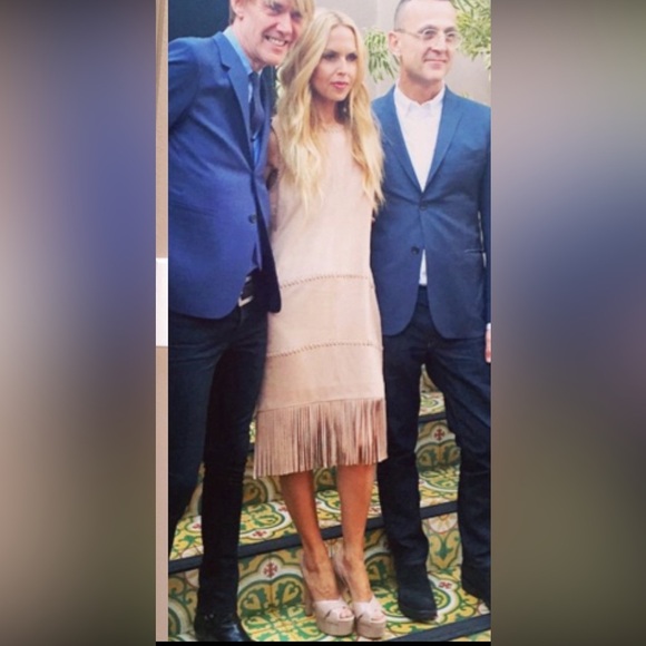 RACHEL ZOE 100% Goat Leather Crew Neck Knee-Length Dress NWOT Size 8 - Picture 1 of 1